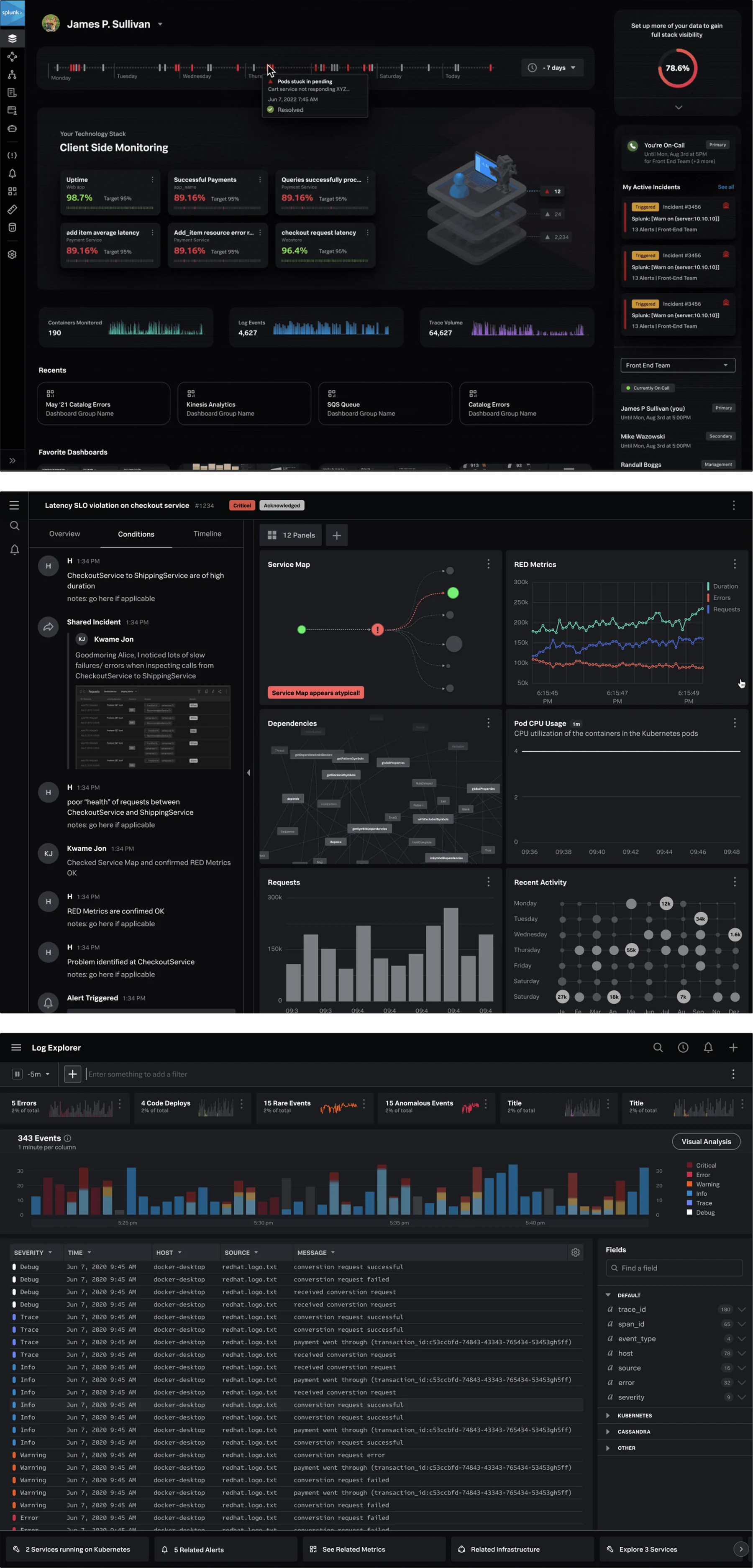 Full stack monitoring, incident investigation and the log explorer